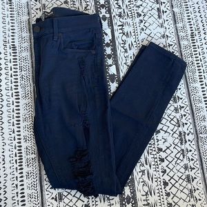 Express Black Distressed Jean Legging Size 6